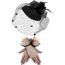 SATINIOR Feather Veil Mesh Hat Short Glove 50s Costume Accessories for Women Wedding - BE43BMHP3