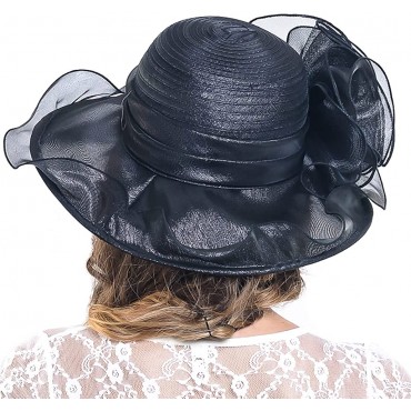 Women's Kentucky Derby Church Bucket Hat Fascinator Bridal Tea Party Wedding Hat - BT2LJ4CQW