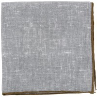 Fiori Di Lusso Gray Solid Linen Pocket Square x - BL7VS4V9F