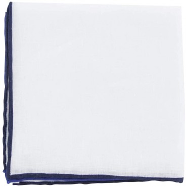 Fiori Di Lusso White Solid Linen Pocket Square x - BCUTCGI3O