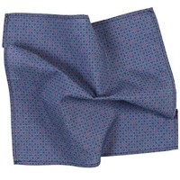Oliver Wicks 100% Cotton Pocket Square Premium Men's Pocket Squares Made with Beautiful Italian Fabrics Magenta and Navy Circles Pattern Cotton - BK59AYE6Z