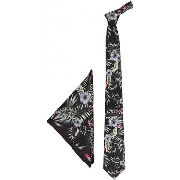 Printed Necktie & Pocket Square Gift-set TSDOTIEHANKY78 - BL4I7E8EA