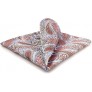 S&W SHLAX&WING Design Paisley Pocket Square for Men Blue Red Party - BJVEU0UQS