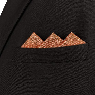 S&W SHLAX&WING Pocket Squares for Men Solid Color Orange - BYSHD4GGS