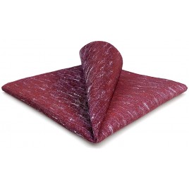 SHLAX&WING Men's Silk Pocket Square Solid Color Red Maroon for Wedding Party - B10OKYP6X