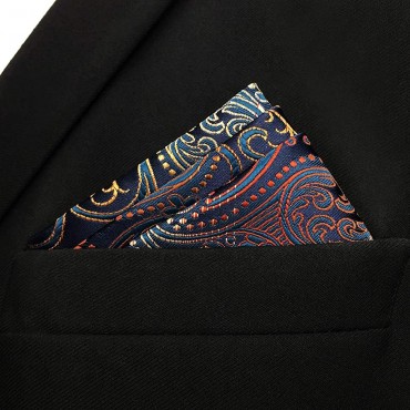 SHLAX&WING Paisley Multicolored Silk Pocket Square Mens Handkerchief Fashion New - BWW634076