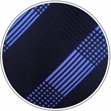 SHLAX&WING Plaids Checkered Blue Navy Mens Hanky Pocket Square Silk Business - B80R4MLRP