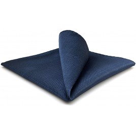 SHLAX&WING Solid Blue Navy Mens Silk Pocket Square Large 12.6 inches Gift New - B0UGFLKOZ