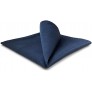 SHLAX&WING Solid Blue Navy Mens Silk Pocket Square Large 12.6 inches Gift New - B0UGFLKOZ