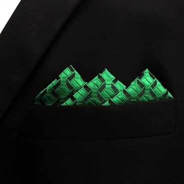 Shlax & Wing Solid Green Mens Pocket Square Silk Hanky 12.6 inches Large - BAE9UHNDL