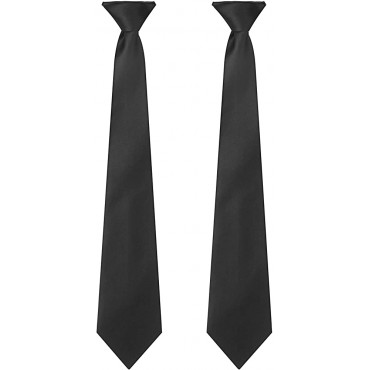 2 Pieces Men's Clip on Ties 20 Inches Solid Color Clip on Ties Pre Tied Neckties for Office School Uniforms - BPMKNJKJJ