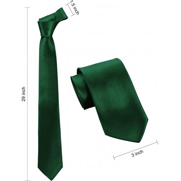 9 Pieces Men's Slim Tie Skinny Necktie Solid Color Tie Retro Classic 3 Inches Skinny Ties Multicoloured One Size - BKCKQ1RQZ