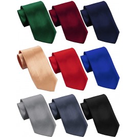 9 Pieces Men's Slim Tie Skinny Necktie Solid Color Tie Retro Classic 3 Inches Skinny Ties Multicoloured One Size - BKCKQ1RQZ