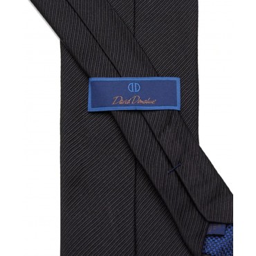 David Donahue Men's Twill Weave Italian Silk Neck Tie - BOFFD6SW5