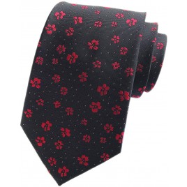 Elfeves Men's Small Floral Ties Jacquard Woven Slim Formal Party Suit Neckties - BCMMGDBF4