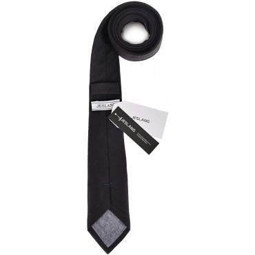 JESLANG Men's Skinny Tie 2.56 Cotton Linen Necktie Perfect for Formal and Casual Occasions - BOMZFXXWK