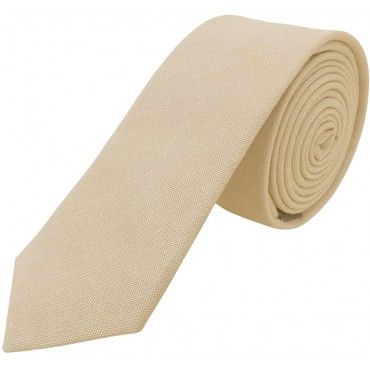 JNJSTELLA Men's Cotton Solid Skinny Necktie 2 Tie - BZU2KE8NE