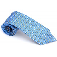 Kings and Wolves Men's 100% Silk Neckties Penguin Printed Tie Blue - BET9SWJF9