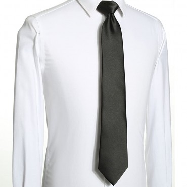 KissTies Mens 100% Silk Tie Solid Satin Wedding Necktie + Magnetic Gift Box - BH8PY5CX2