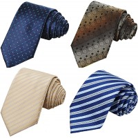 KissTies Mens Necktie Classic Stripe Ties For Men - BCB6BMTDQ