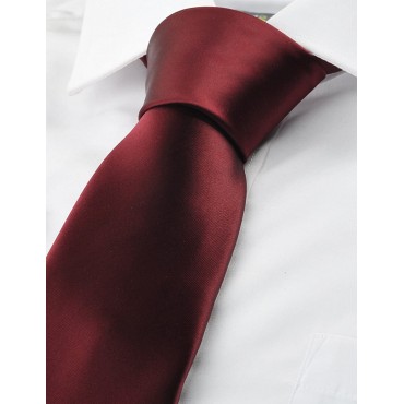 KissTies Solid Satin Tie Pure Color Necktie Mens Ties + Gift Box - BIY06PNJB