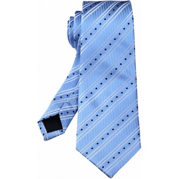 Men's Classic Stripe Jacquard Woven Slim Ties Business Formal Party Suit Necktie - BRRL3CZ0D