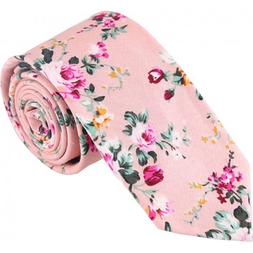 Men's Fashion Causal Cotton Floral Printed Tie Necktie Skinny Ties for Men Pack of 4 - B0VX4OJZJ