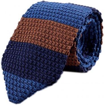Men's Skinny Knit Tie Vintage Mixed Pattern Casual 2.4 Necktie Various Design - B0OF557UD