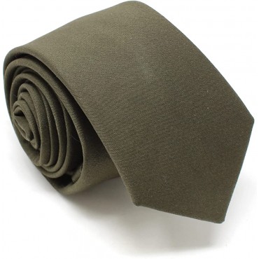 Men's Solid Color Cotton Skinny Necktie Tie Modern Style Perfect for Weddings and Groomsmen - B3ACYG6SD