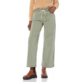 PAIGE Men's Carly with Wasitband Tie Ankle Length High Rise Wide Leg in Vintage Smokey Green - BP142PNYI