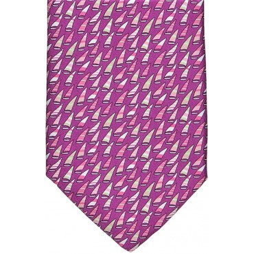 Salvatore Ferragamo Men's Sailboat Print Silk Tie Purple - BSXJ4A5W7