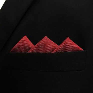 SHLAX&WING Solid Color Red Burgundy Wedding Silk Neckties for Men Classic Ties - BN90K0TID