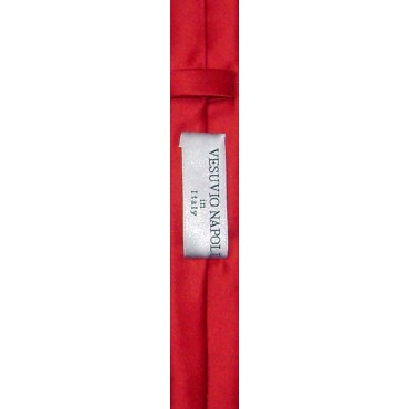 Vesuvio Napoli Narrow NeckTie Extra Skinny RED Color Men's Thin 1.5 Neck Tie - BR1AFIYU8
