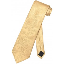 Vesuvio Napoli NeckTie GOLD Color Paisley Design Men's Neck Tie - BGOMIYAXD
