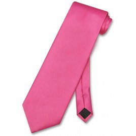 Vesuvio Napoli NeckTie Solid HOT PINK FUCHSIA Color Men's Neck Tie Hot Pink Fuchsia Fuschia One Size - B6NMWA2ZF