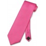 Vesuvio Napoli NeckTie Solid HOT PINK FUCHSIA Color Men's Neck Tie Hot Pink Fuchsia Fuschia One Size - B6NMWA2ZF