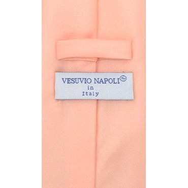 Vesuvio Napoli NeckTie Solid PEACH Color Men's Neck Tie - BUBU9QJWM