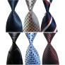 Wehug Lot 6 PCS Men's Ties 100% Silk Tie Woven Necktie Jacquard Neck Ties - B4ASJ2NIU