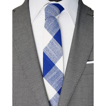ZENXUS Skinny Ties for Men 2.5 inch Cotton Slim Neckties Assorted Pack Handmade - BO9FL09BY