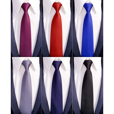 Zipper Ties for Men 6 PCS Pre-tied Necktie Mixed Lot By Tiger Mama - B5C5Y652R