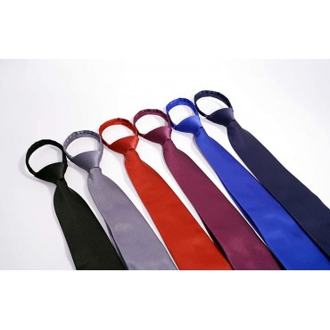 Zipper Ties for Men 6 PCS Pre-tied Necktie Mixed Lot By Tiger Mama - B5C5Y652R