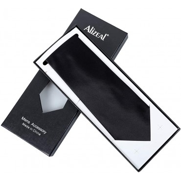 Alizeal Mens Classic Solid Color 9cm Necktie Set - BCJV9LM84