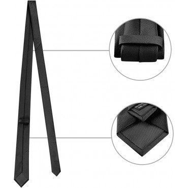 Allegra K Tie Set for Men Stain Necktie Bowtie Pocket Square Solid Color for Wedding Business - BDKI329W7