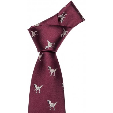 Barry.Wang Fun Animal Ties for Men Designer Handkerchief Cufflink WOVEN Casual Necktie Set - BUS8VV1SZ