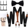 GUSLESON Suspenders & Bowtie Set Men's Elastic Band Suspenders + Bowtie + Shirts Holder for Wedding Formal Events - BH0EP5ORG