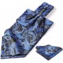 HISDERN Men's Cravat Ascot Ties Paisley Jacquard Woven Floral Luxury Ascot Scarf Tie and Handkerchief Set - BVYC85MT6