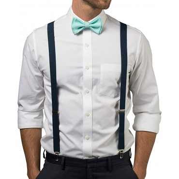 Navy Suspenders Bow Tie Set for Baby Toddler Boy Teen Men || Weddings Prom Homecoming Quinceañera - B1N241E4M