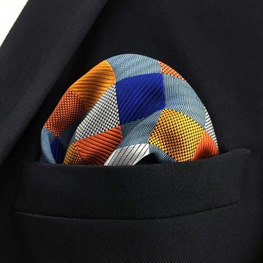 S&W SHLAX&WING Tie Sets for Men Neckties Blue Orange Check - BLN0PIKIE