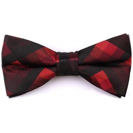 Skinny Ties for Mens Novelty Plaid Check Business Wedding Fashion Formal Neckties 2.7 Pocket Square Bow Ties - BJFZP3HDJ