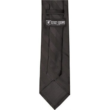 Stacy Adams Men's Solid Woven Formal Stripe Tie Set - B84L1TAVA